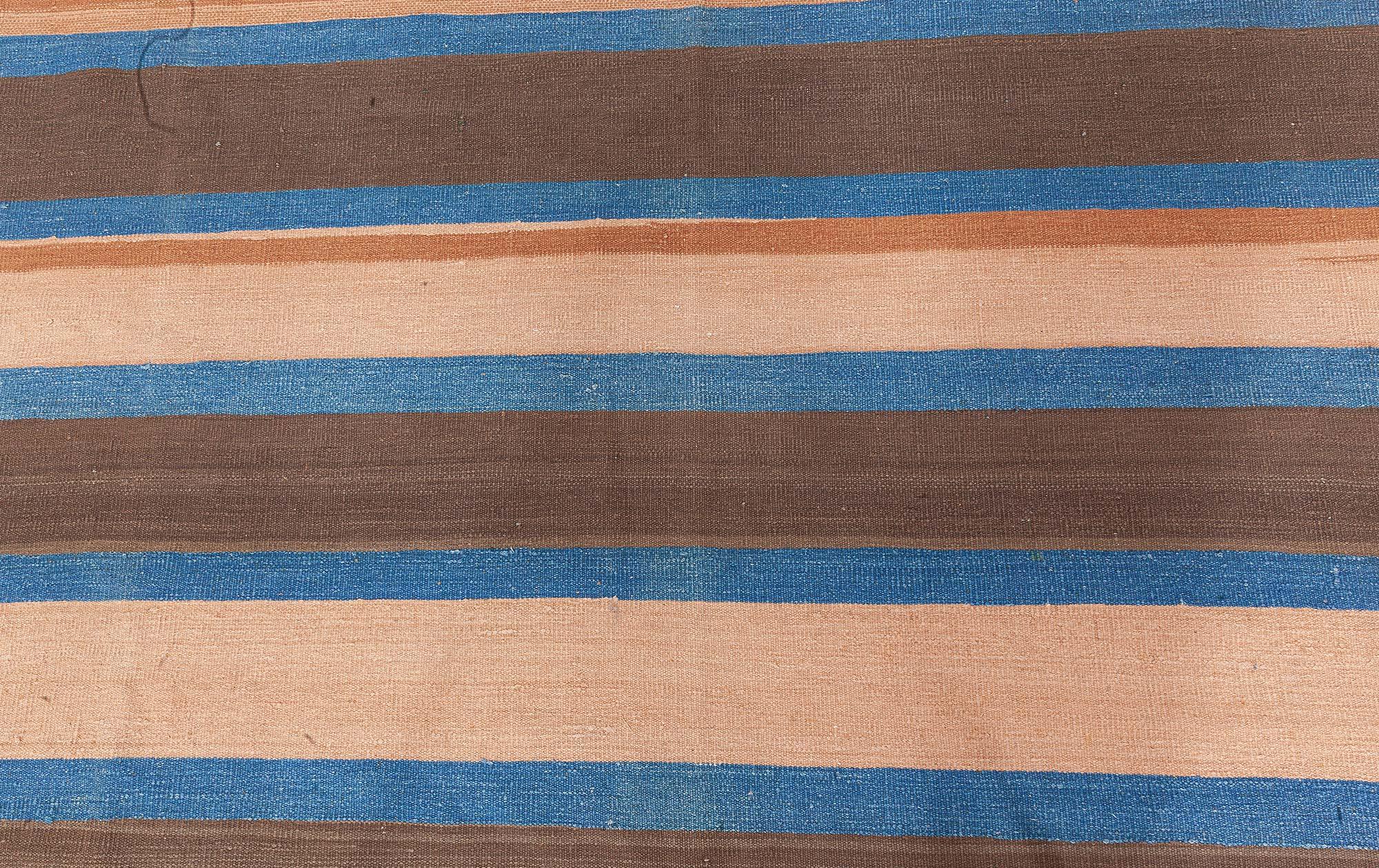 Indischer Dhurrie-Teppich Doris Leslie Blau, Vintage (Handgewebt) im Angebot
