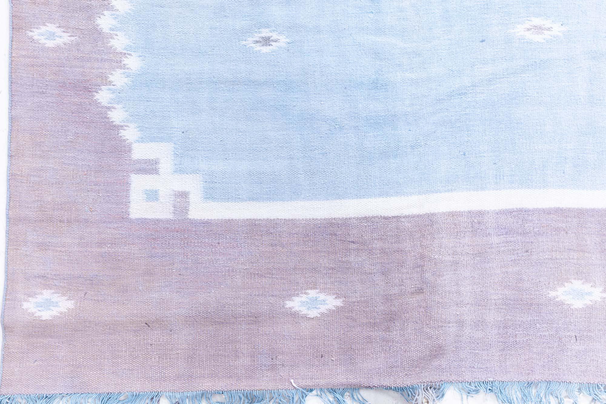 Hand-Woven Vintage Indian Dhurrie Rug Doris Leslie Blau For Sale