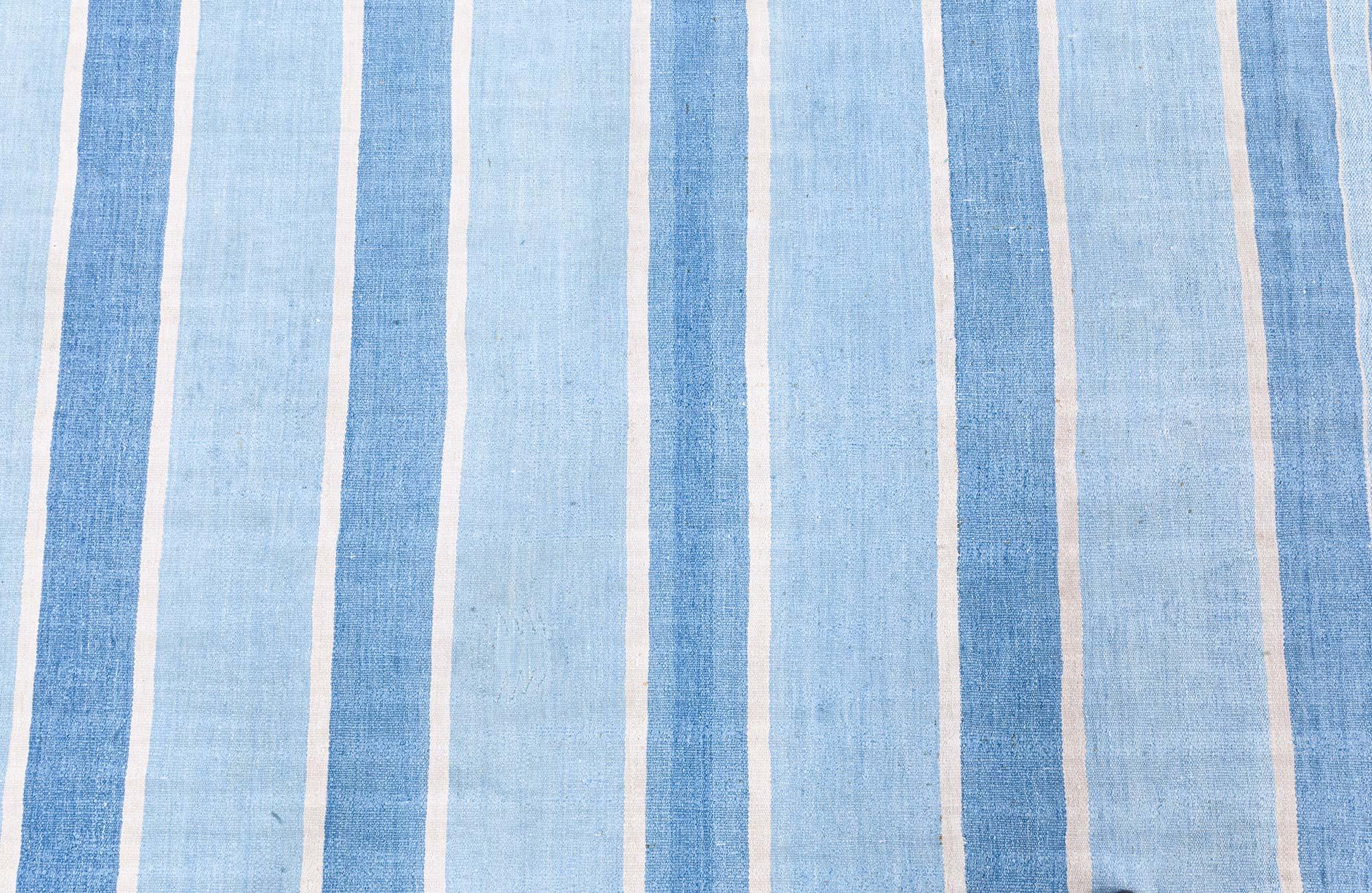 Mid-Century Modern Vintage Indian Dhurrie Rug Doris Leslie Blau For Sale