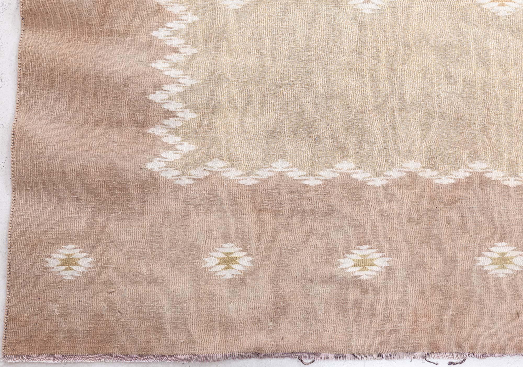 Cotone Tappeto indiano dhurrie vintage Doris Leslie Blau in vendita