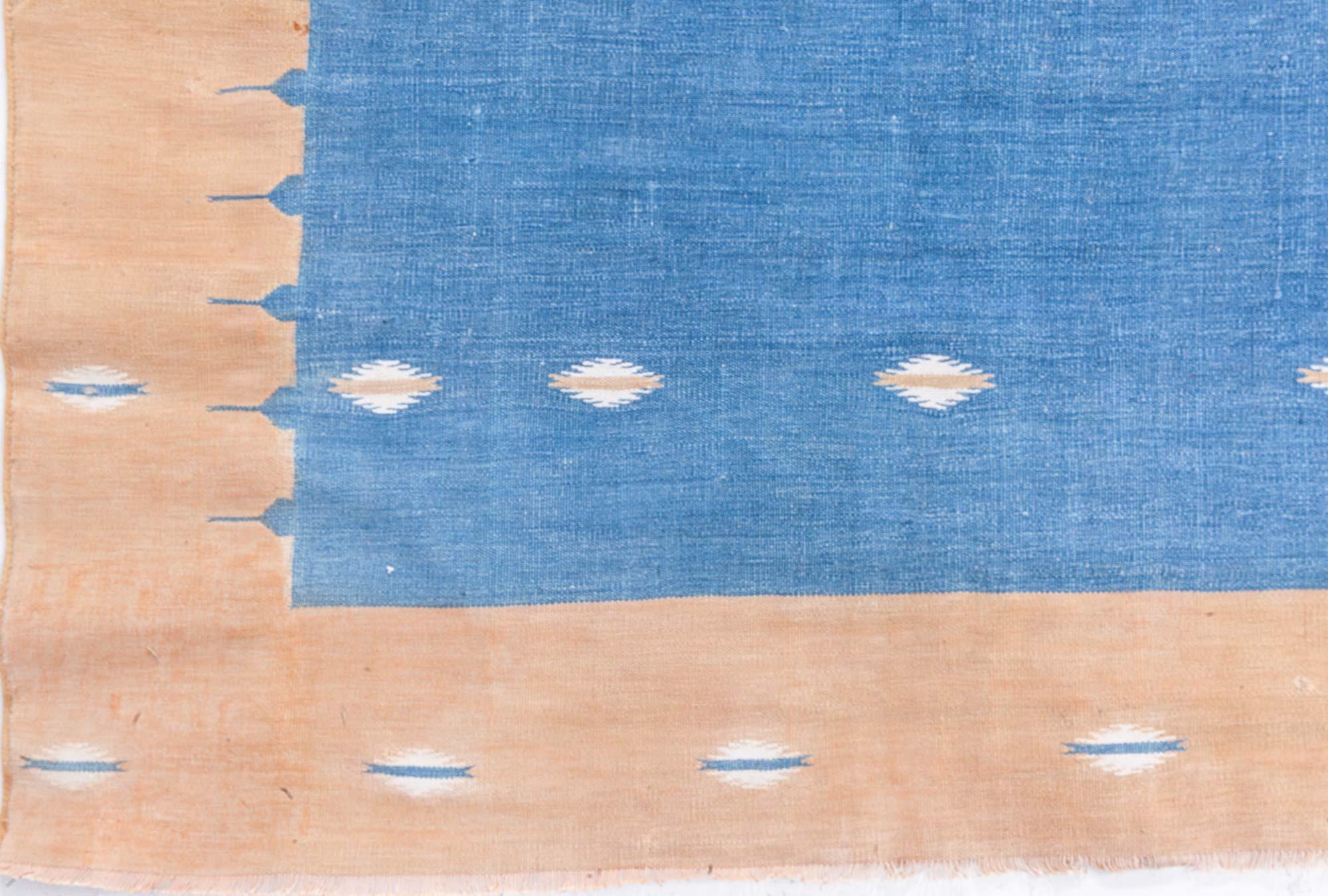 Cotton Vintage Indian Dhurrie Rug Doris Leslie Blau For Sale