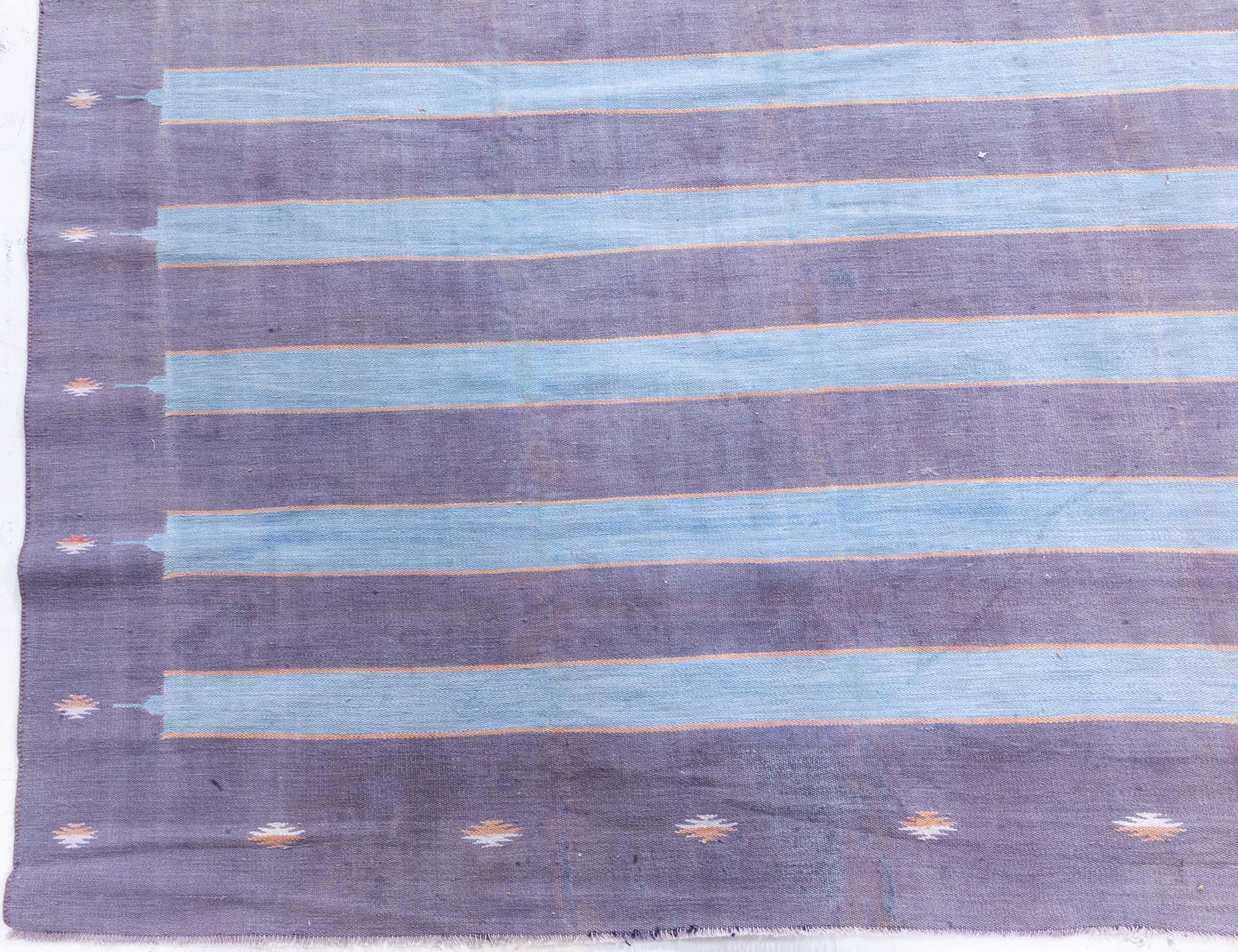 Cotton Vintage Indian Dhurrie Rug Doris Leslie Blau For Sale