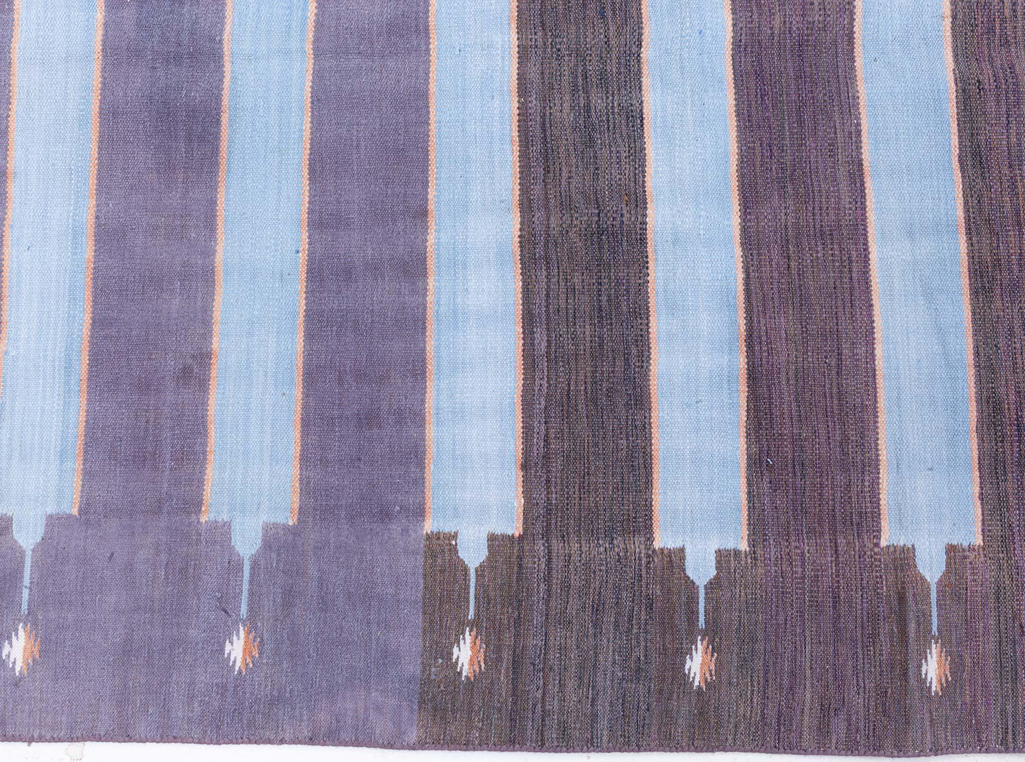 Alfombra India Dhurrie Vintage Doris Leslie Blau Algodón en venta