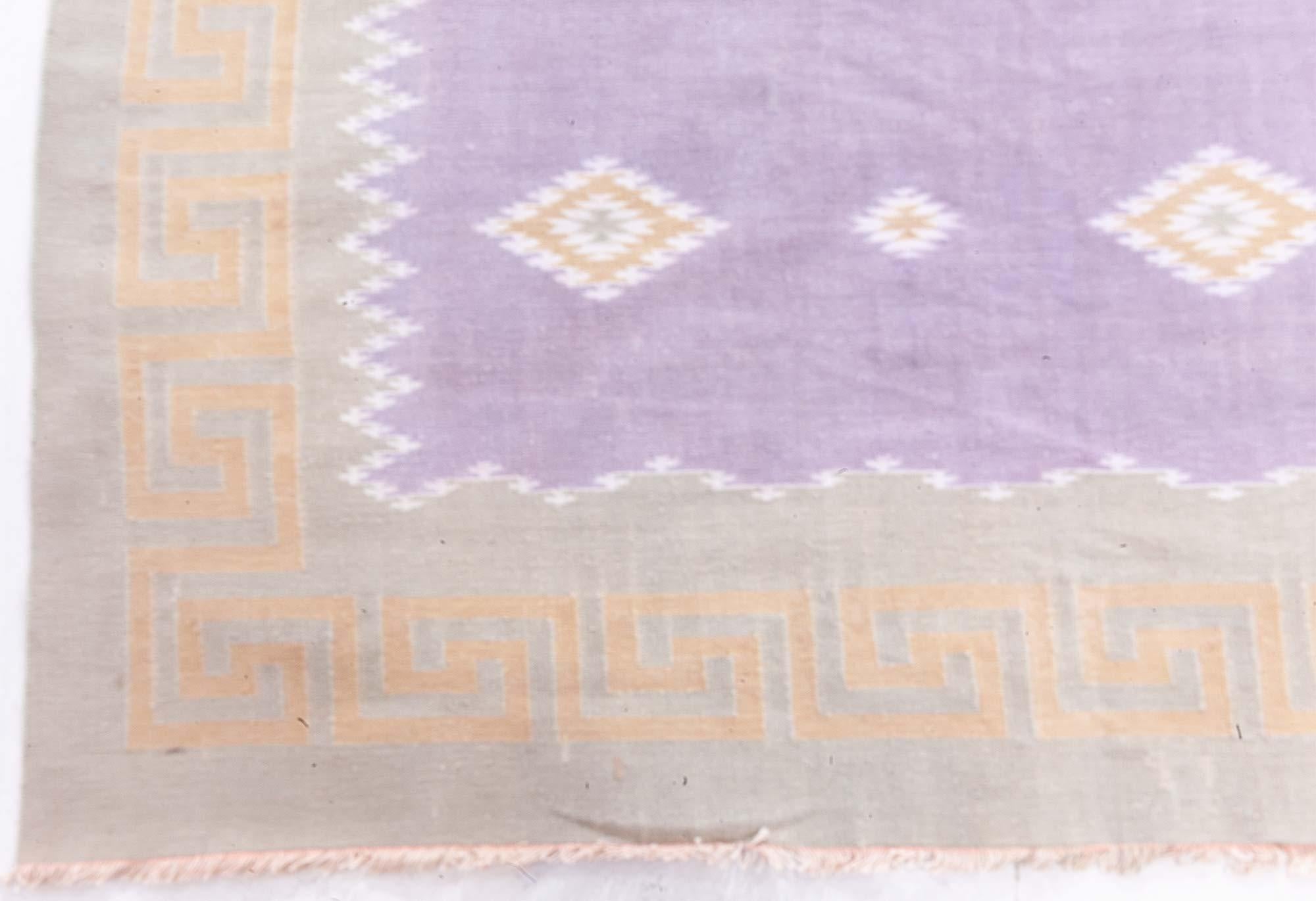 Cotone Tappeto indiano dhurrie vintage Doris Leslie Blau in vendita