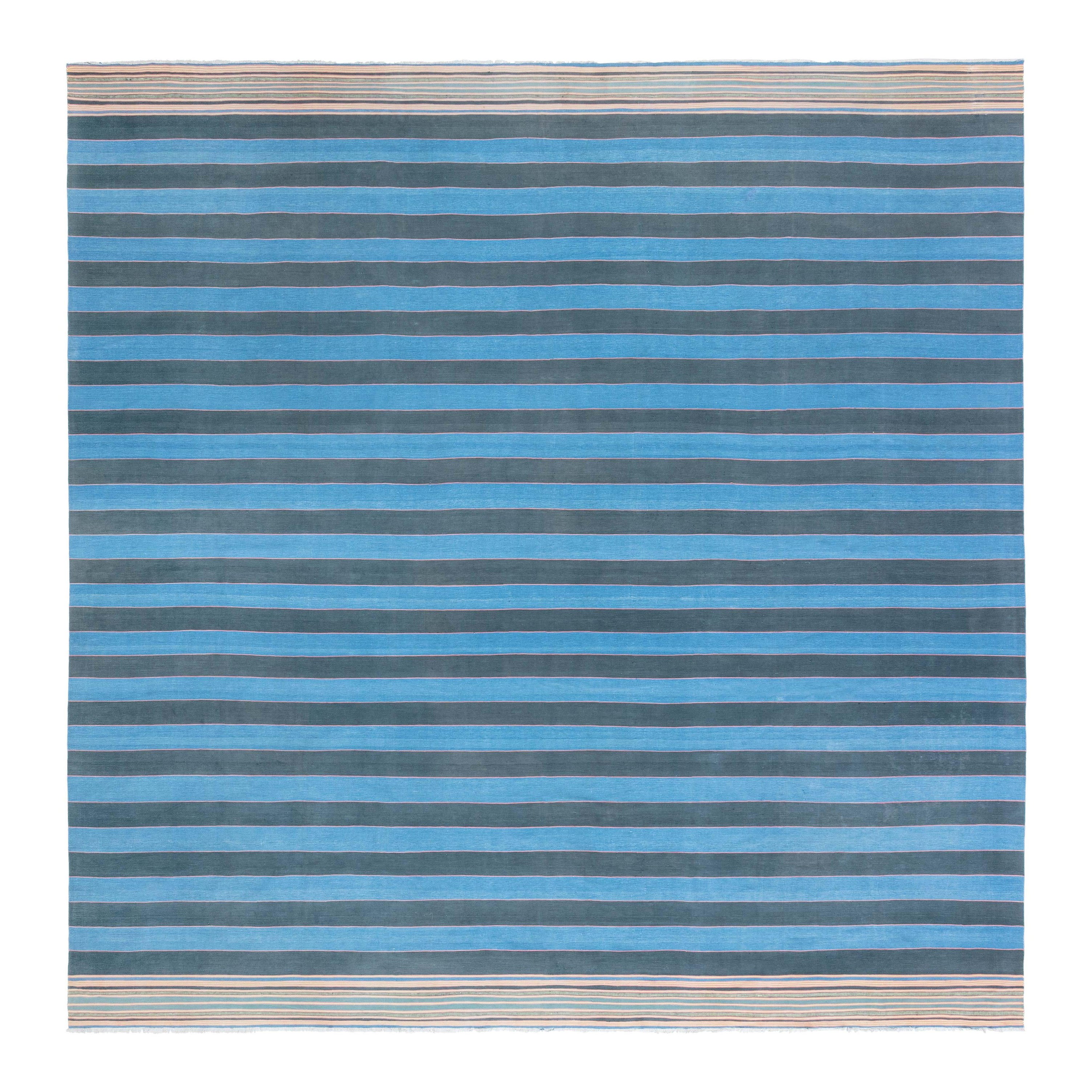 Indischer Dhurrie-Teppich Doris Leslie Blau, Vintage im Angebot