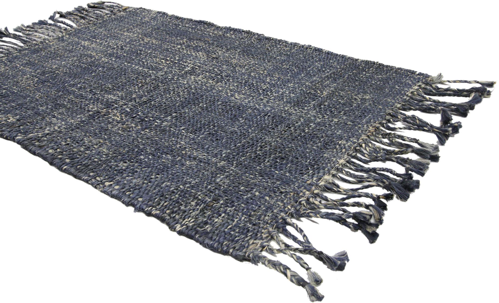 30379 Modern Indian Dhurrie Rug, 02'03 x 03'01. Subtle in style and very versatile, this handwoven modern Dhurrie rug features softly gradated striations running selvage to selvage blending seamlessly from one to the next. The overall design