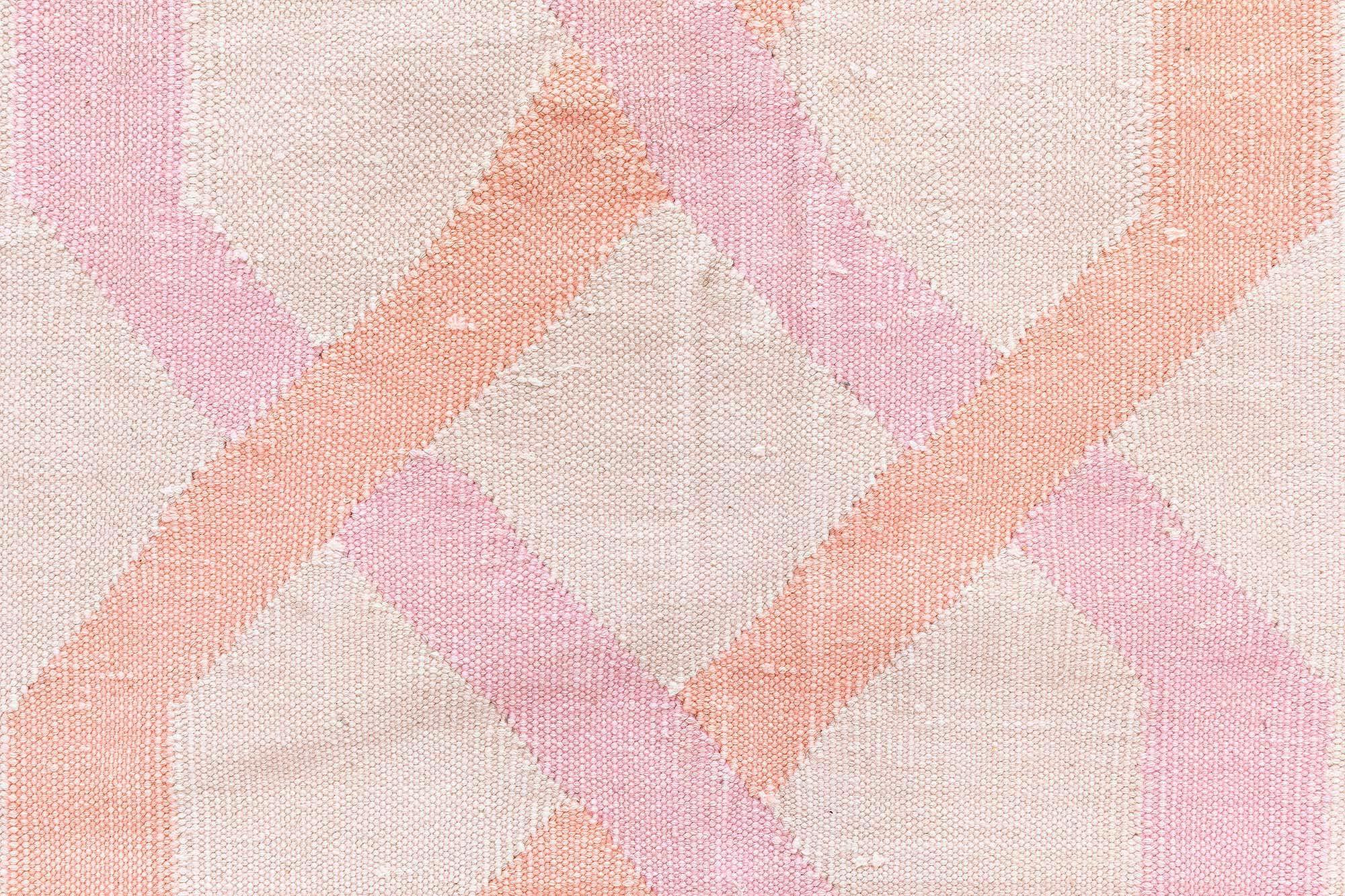 Doris Leslie Blauer indischer Dhurrie-Teppich im Vintage-Stil (Moderne der Mitte des Jahrhunderts) im Angebot
