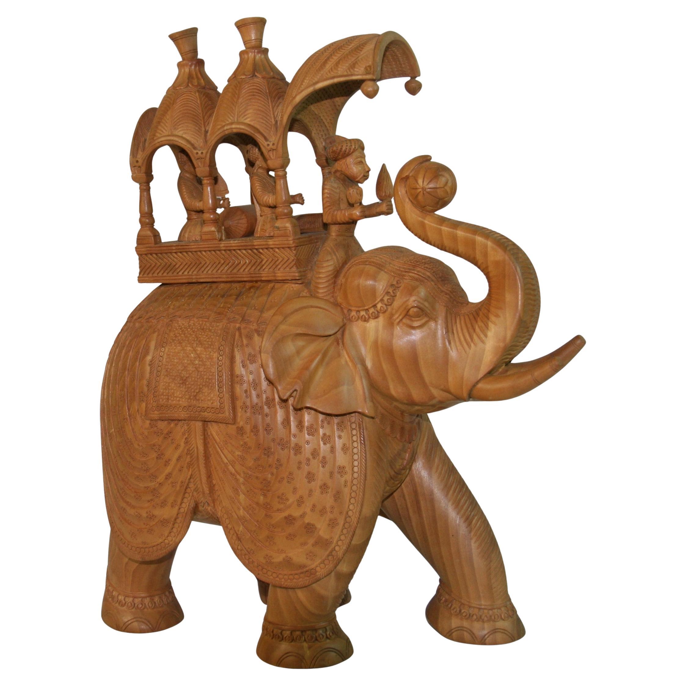 Vintage Indian Elephant with Passangers
