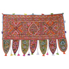 Vintage Indian Embroidered Toran with Mirror-Work