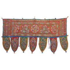 Vintage Indian Embroidered Toran with Mirror-Work