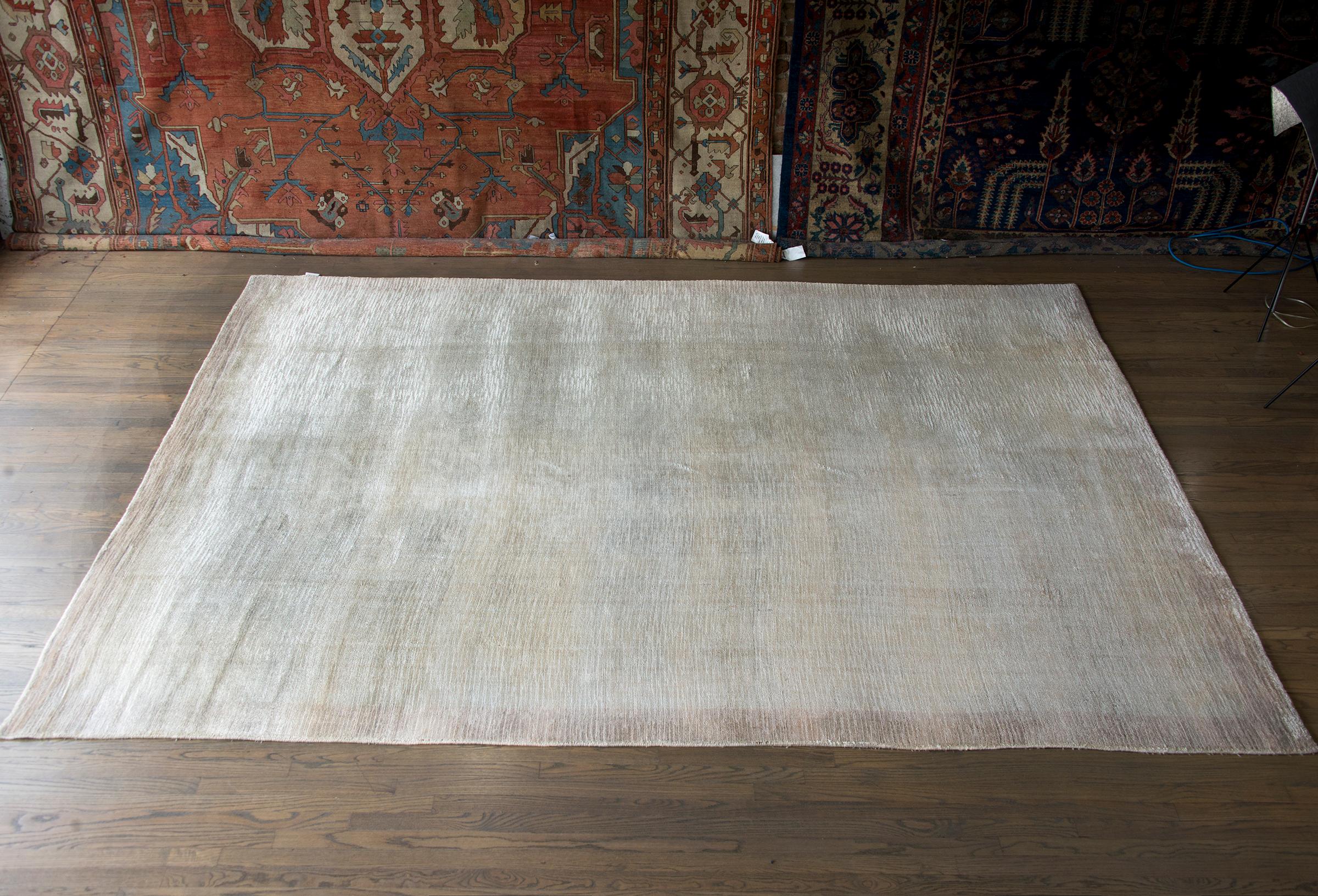 Vintage Indian Gabben-Style Silk Rug For Sale 9
