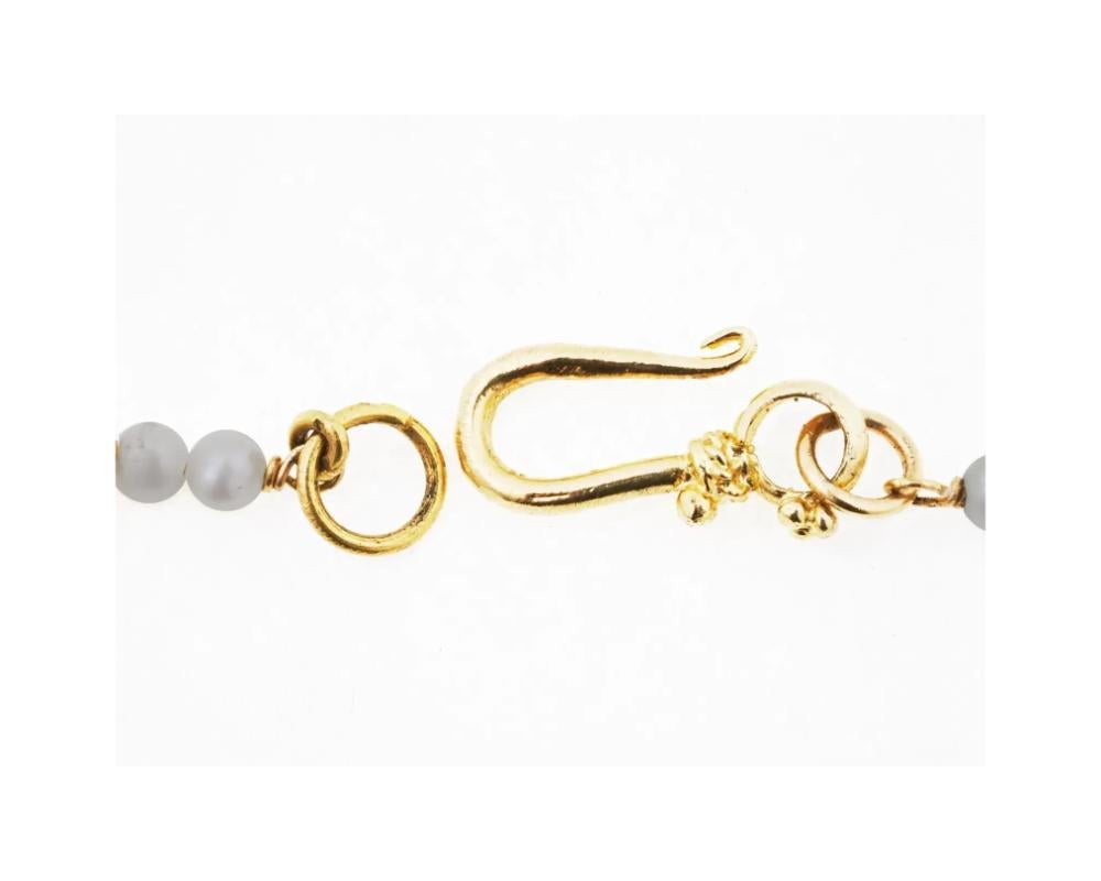 Collana indiana d'epoca con smalto d'oro e perle di Jaipur in vendita 1