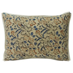 Vintage Indian Hand-Blocked Artisanal Textile Decorative Bolster Pillow