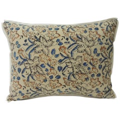 Vintage Indian Hand-Blocked Artisanal Textile Decorative Bolster Pillow