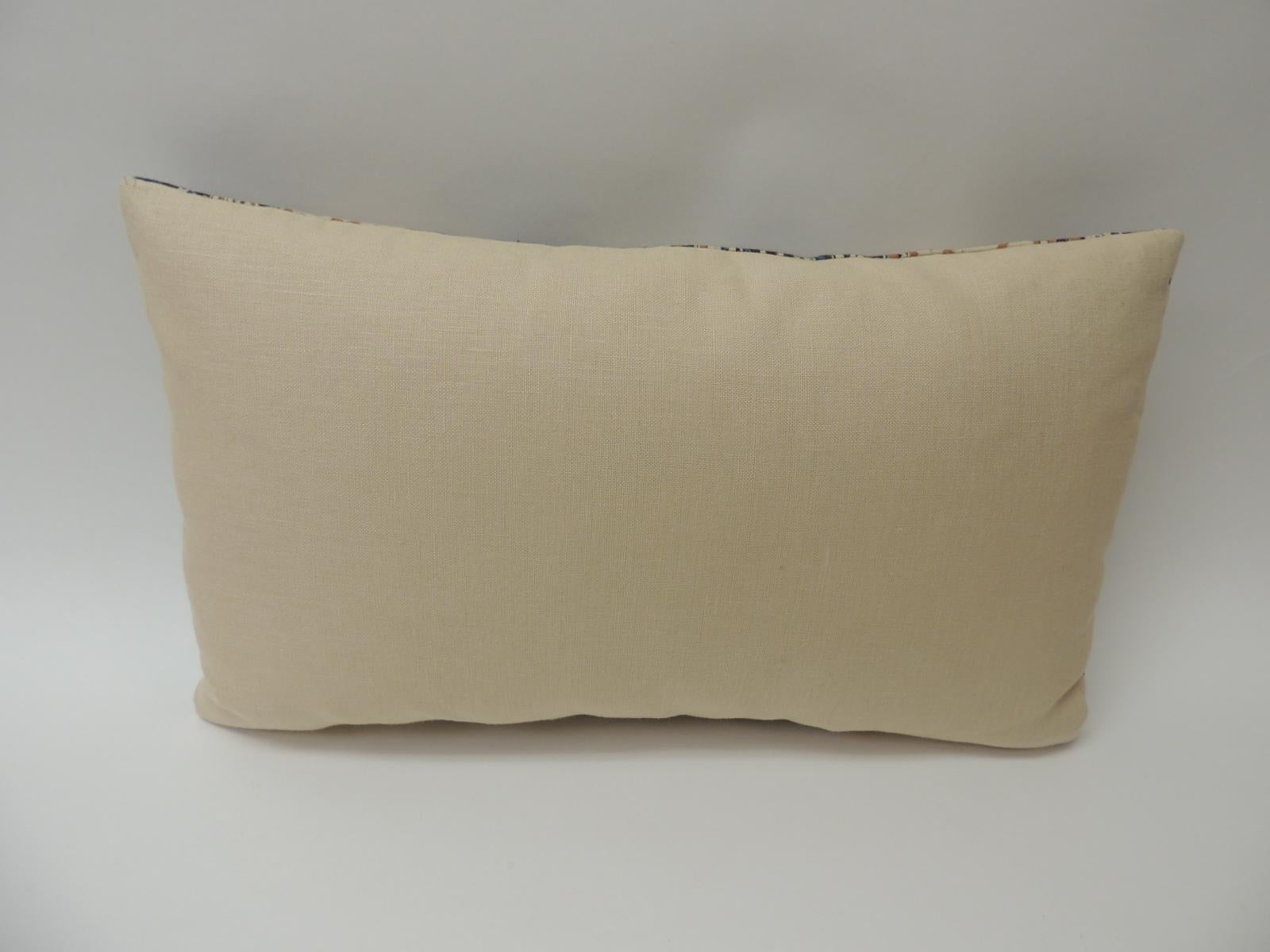 Hand-Crafted Vintage Indian Hand-Blocked Artisanal Textile Decorative Lumbar Pillow