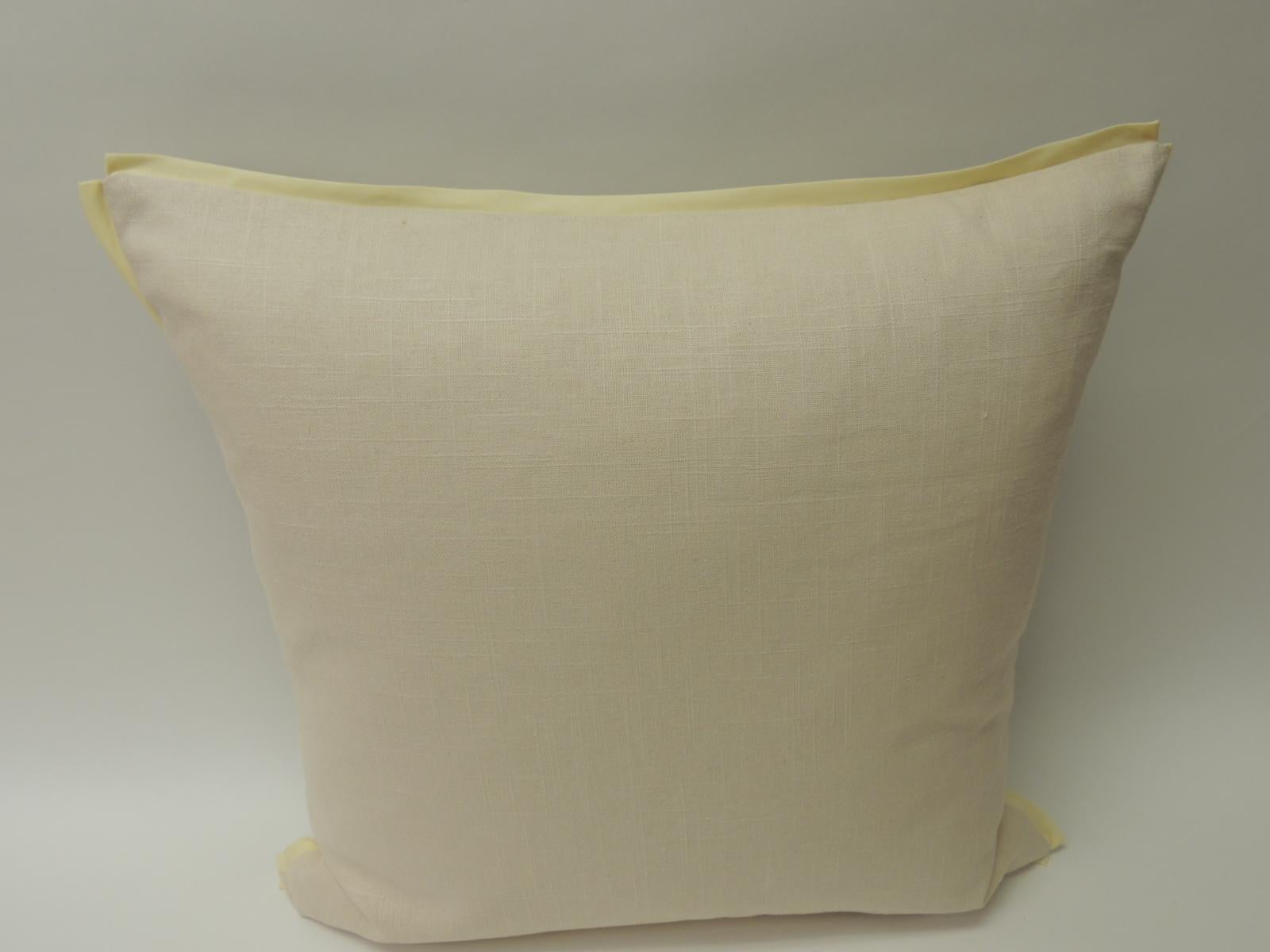 Hand-Crafted Vintage Indian Hand-Blocked Artisanal Textile Decorative Square Pillow