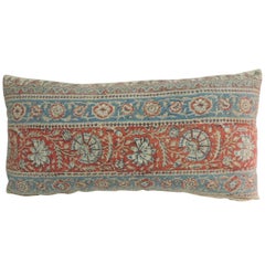 Vintage Indian Hand-Blocked Floral Textile Decorative Bolster Pillow