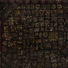 Textile indien vintage cousu à la main, nouvellement encadré