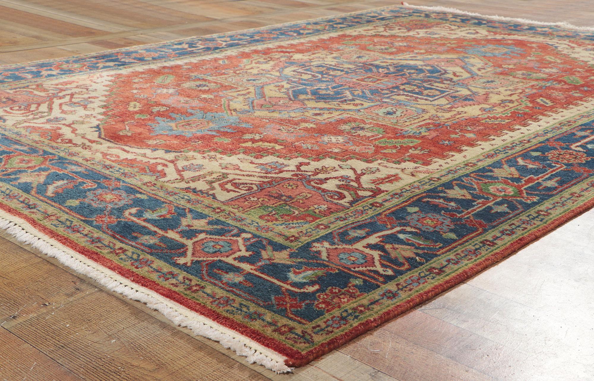 20th Century Vintage Indian Heriz Rug