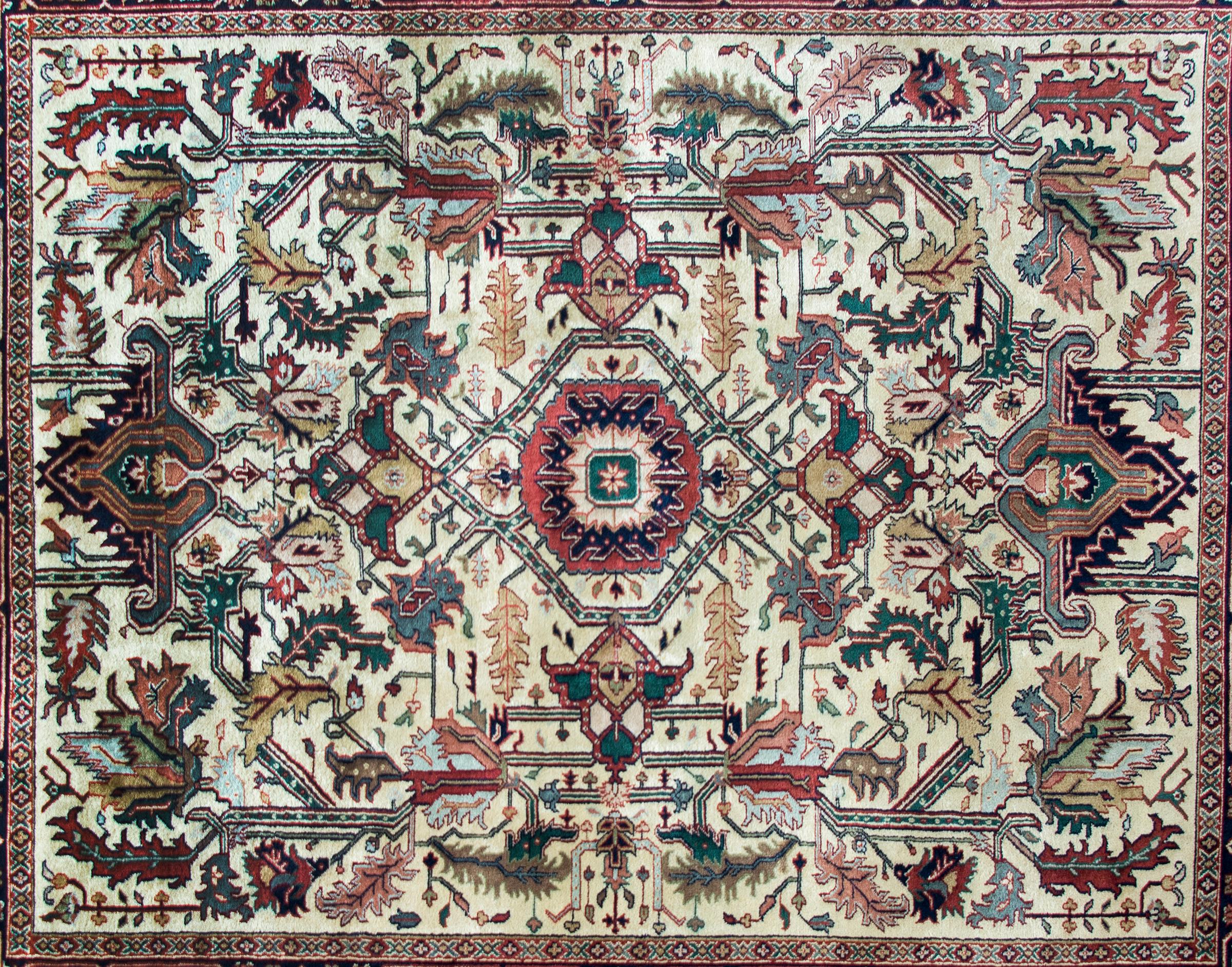 Heriz Serapi Vintage Indian Heriz-Style Rug For Sale