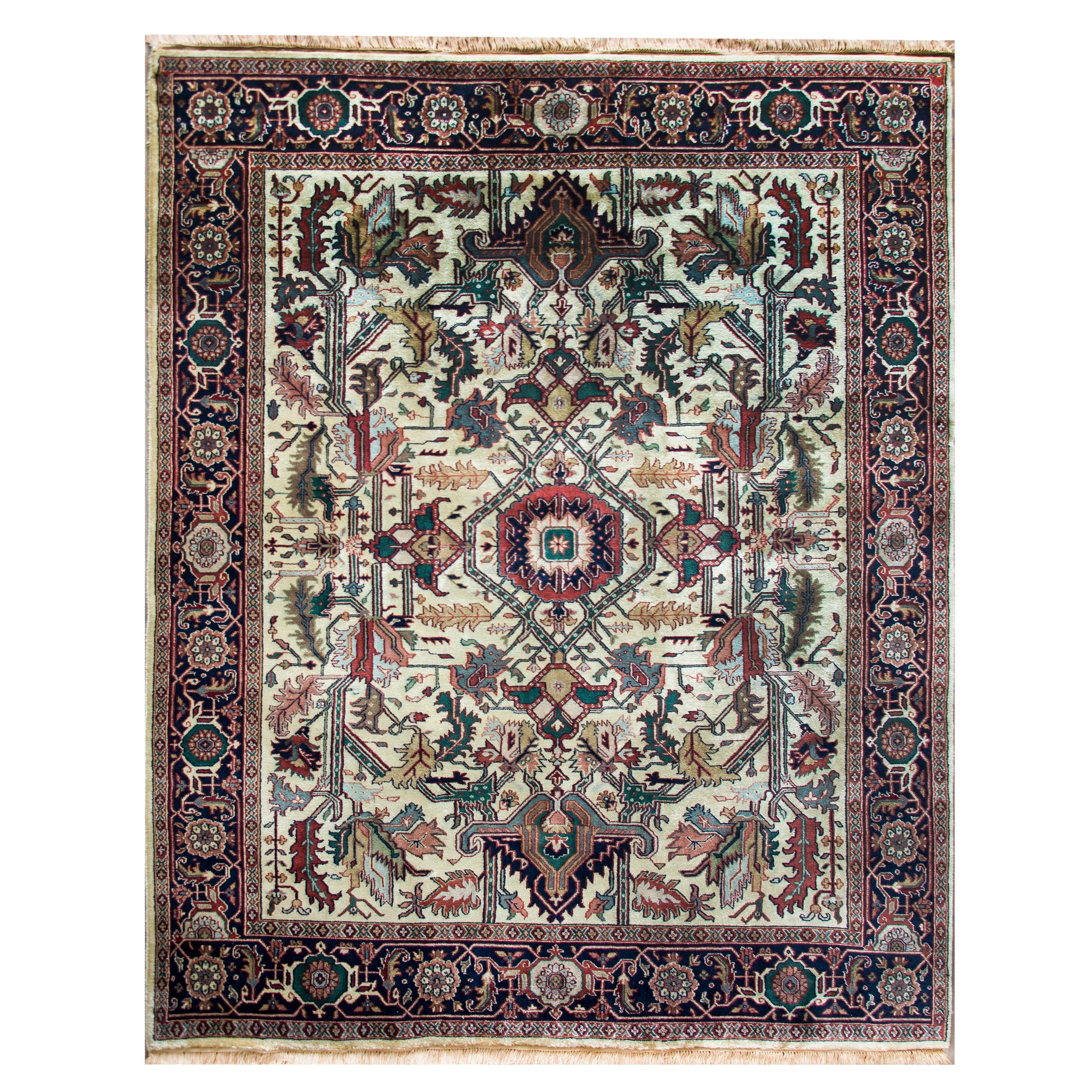 Vintage Indian Heriz-Style Rug For Sale