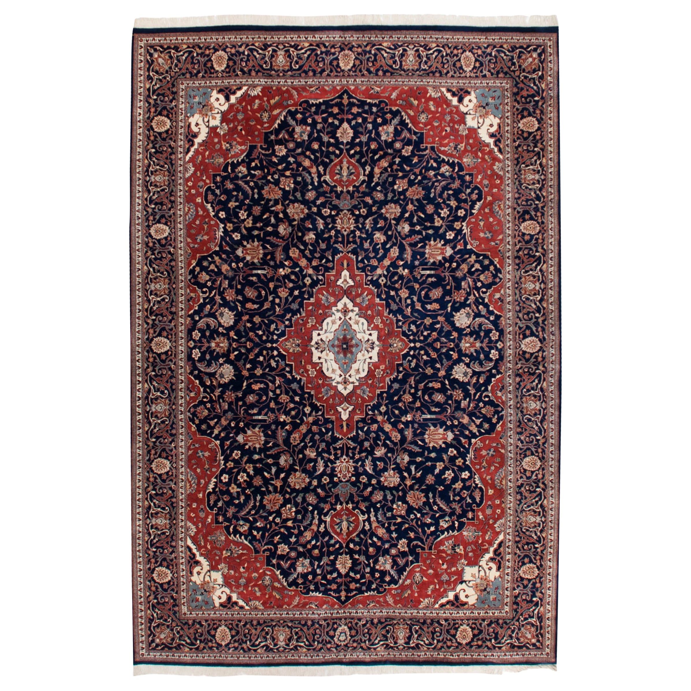 Tappeto vintage indiano Kashan Design in vendita