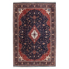 Vintage Indian Kashan Design Carpet
