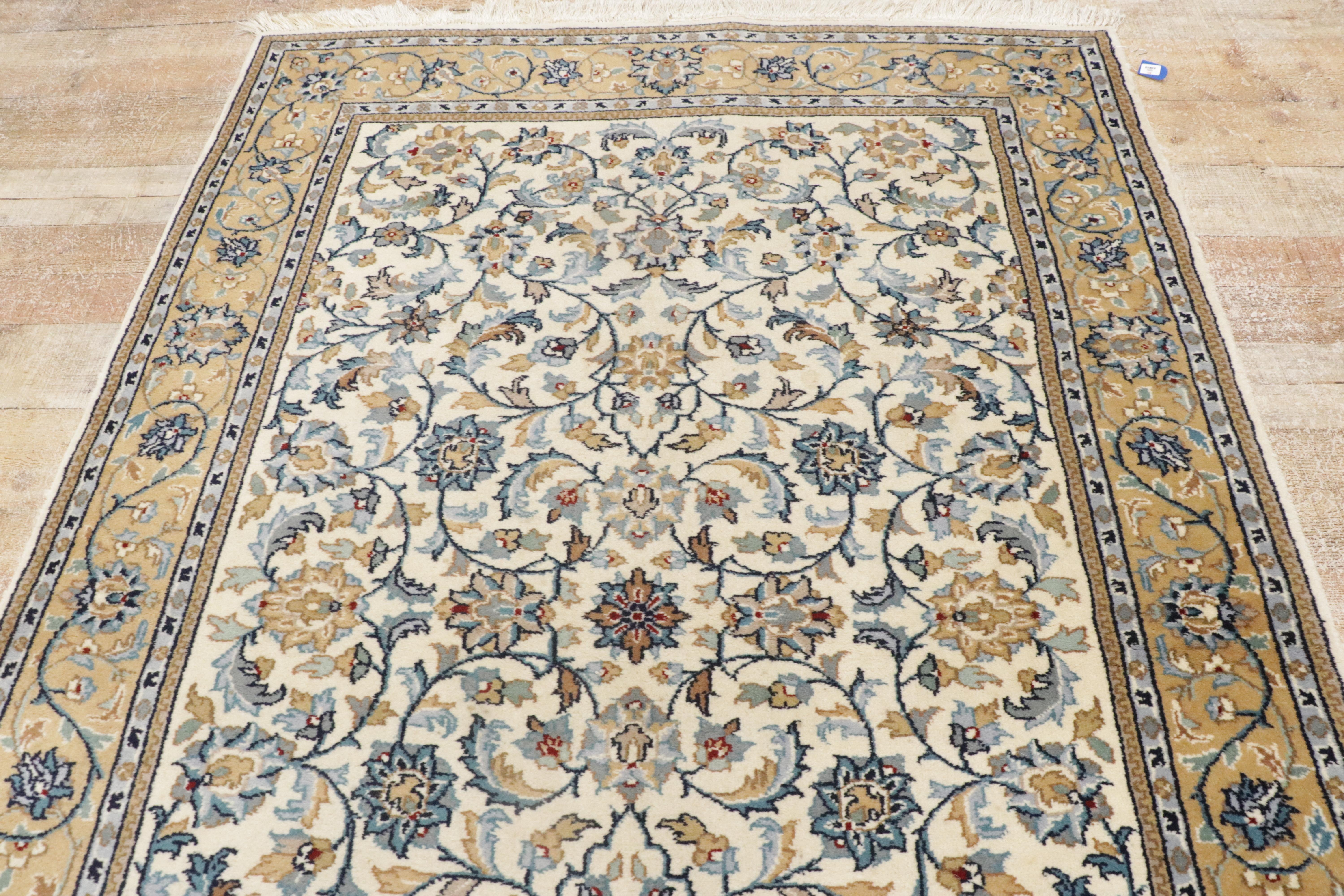 Alfombra india kashan vintage, la elegancia atemporal se une a la sensibilidad tradicional en venta 6