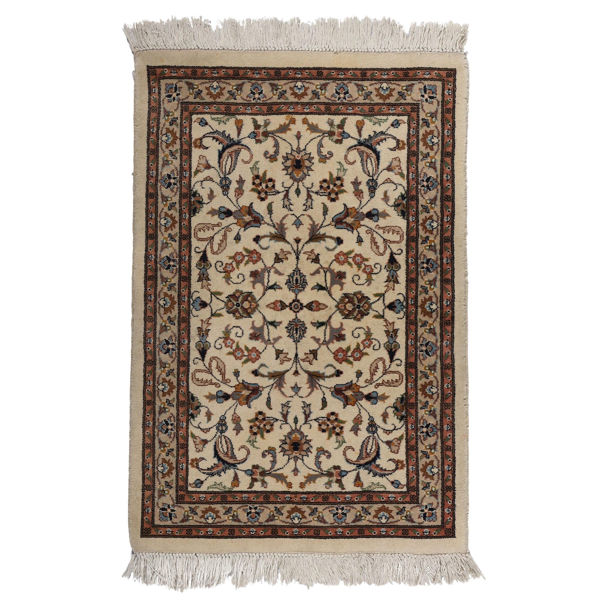 Vintage Indian Kashan Rug, Timeless Elegance Meets Traditional Sensibility