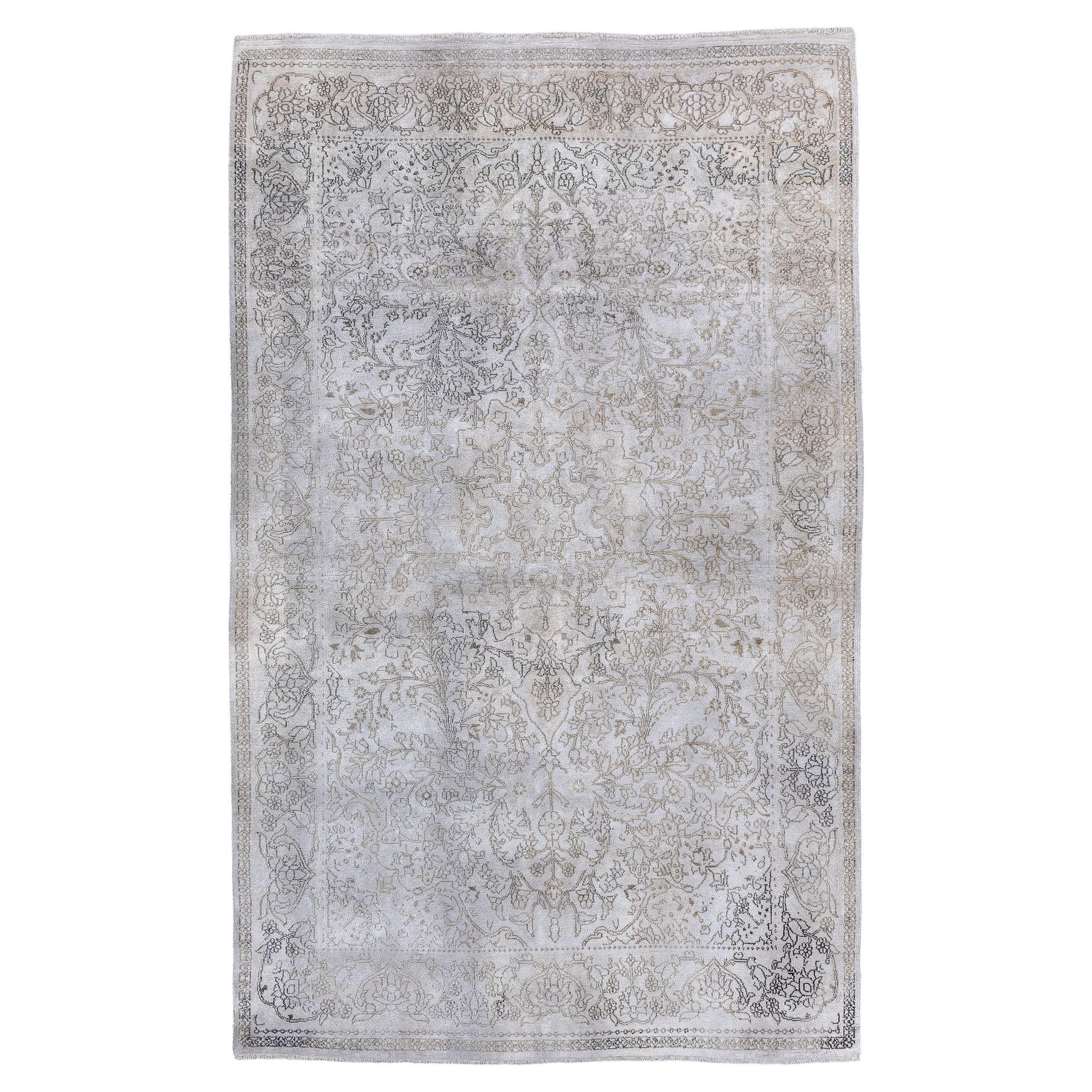 Vintage Indian Kashmir Silk Floor Rug For Sale at 1stDibs indian