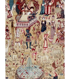 Tappeto vintage indiano Lahore Pictorial