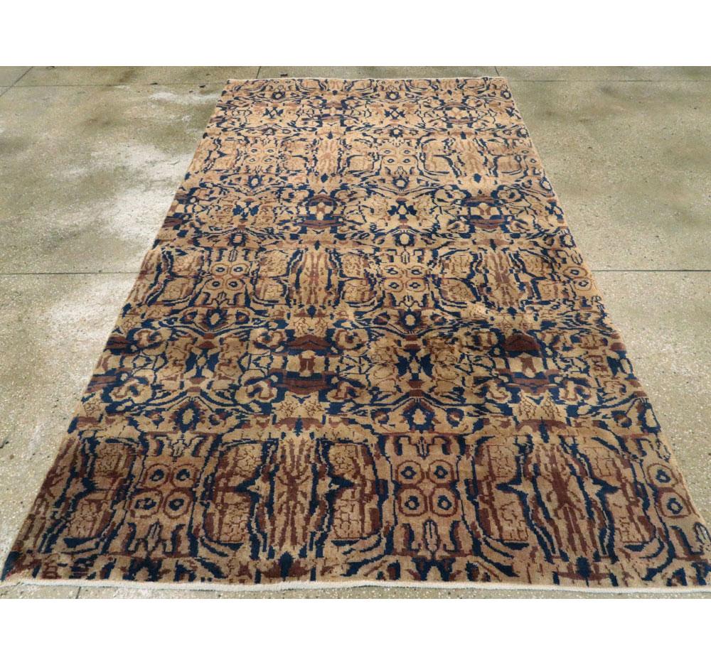 Indischer Lahore-Teppich, Vintage (Moderne der Mitte des Jahrhunderts) im Angebot