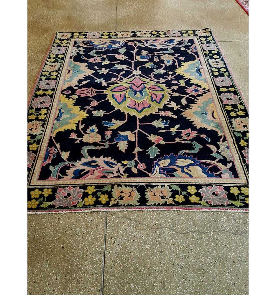 Hand-Knotted Vintage Indian Lahore Rug For Sale