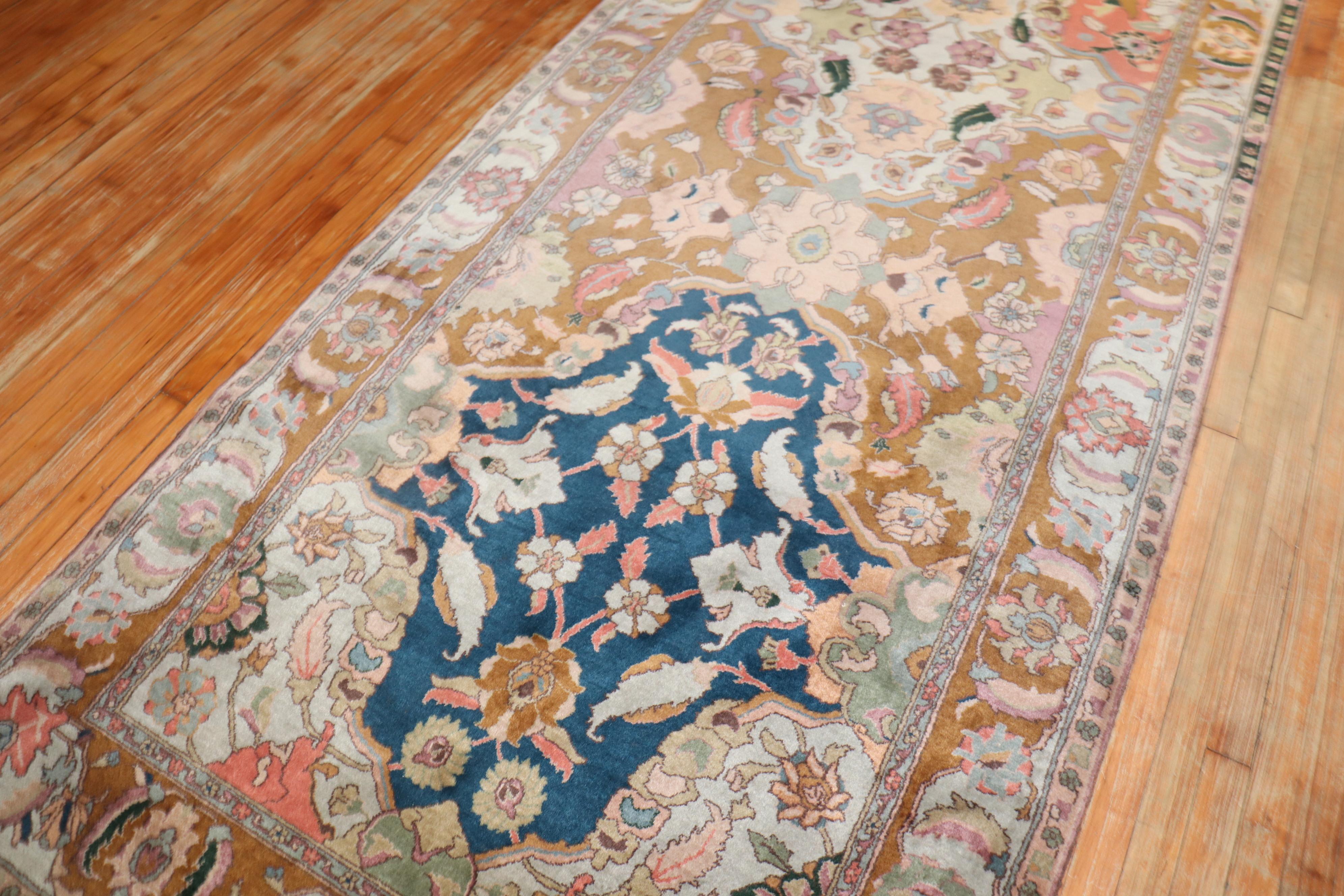 Vintage Indian Lahore Small Gallery Rug For Sale 2