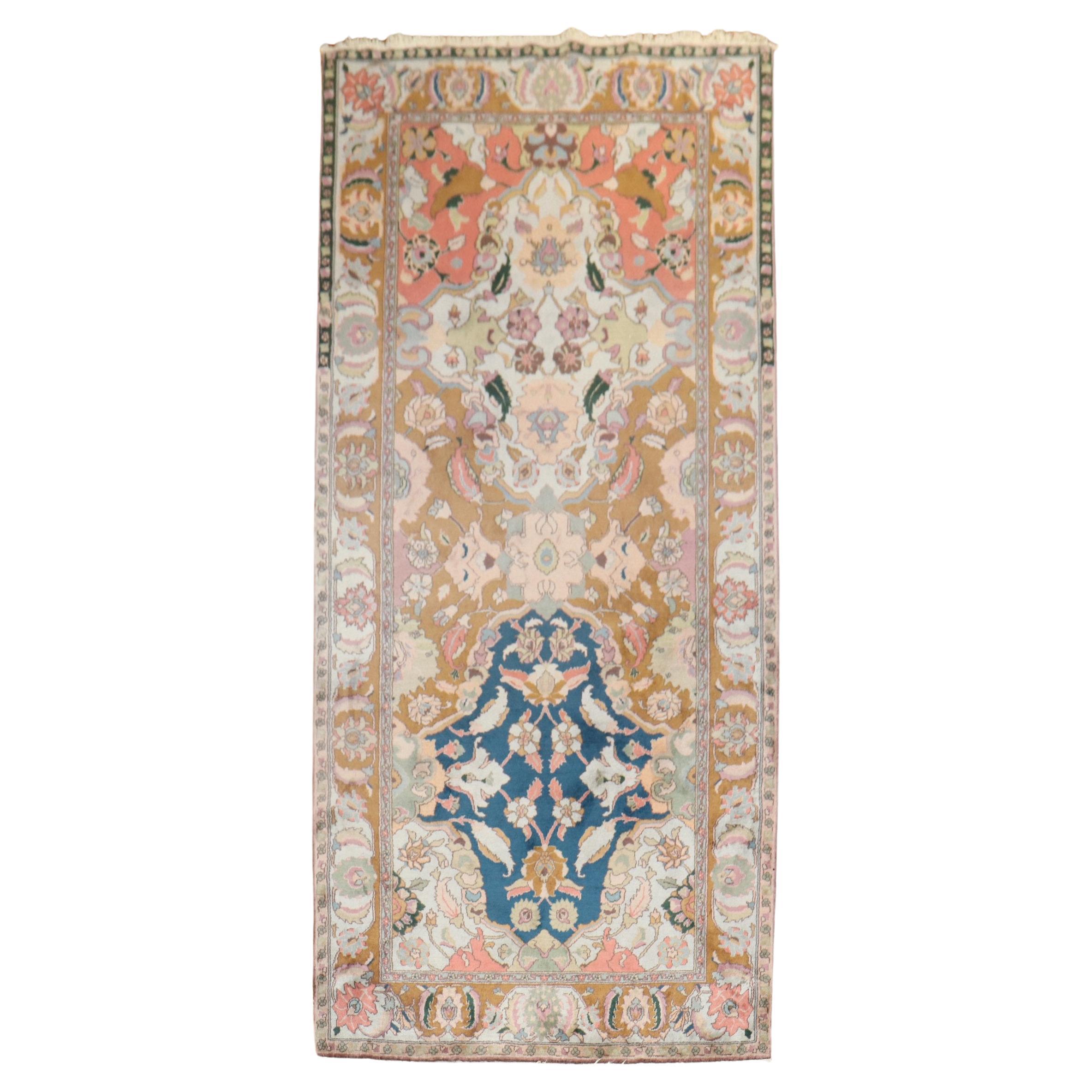 Vintage Indian Lahore Small Gallery Rug For Sale