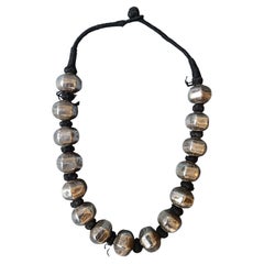 Vintage  Collier indien de grandes perles d'argent Darjeeling Tribal