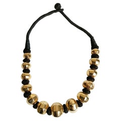 Vintage  Grand collier indien de perles en argent et vermeil Tribal