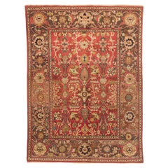 Indischer Mahal-Teppich im Vintage-Stil mit warmen erdfarbenen Farben