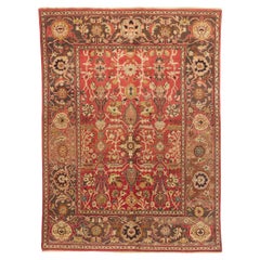 Tapis indien Mahal vintage aux couleurs chaudes de la terre