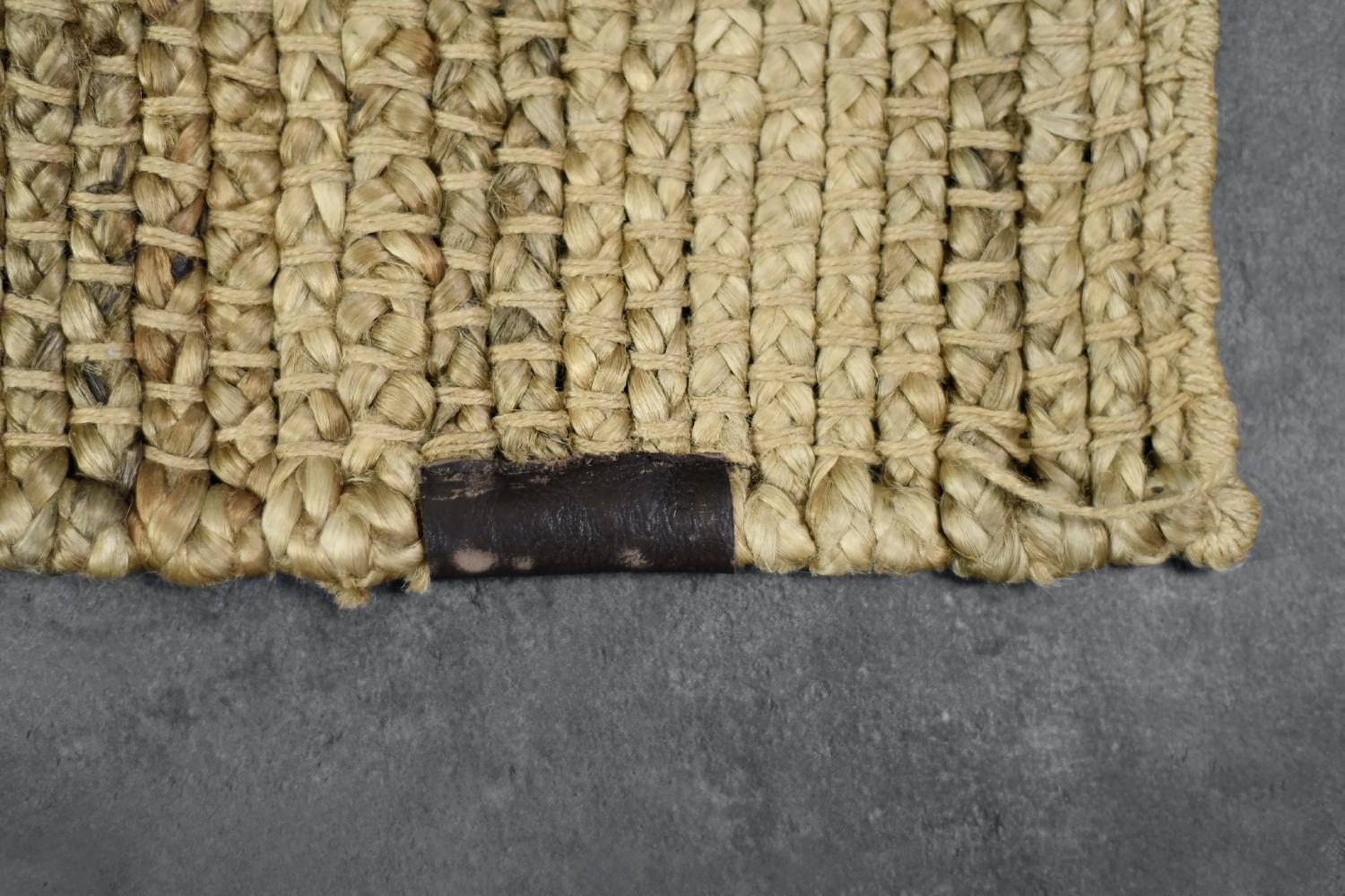 Alfombra India Vintage de Yute Tejido Plano Marrón Natural, Años 70 en venta 3