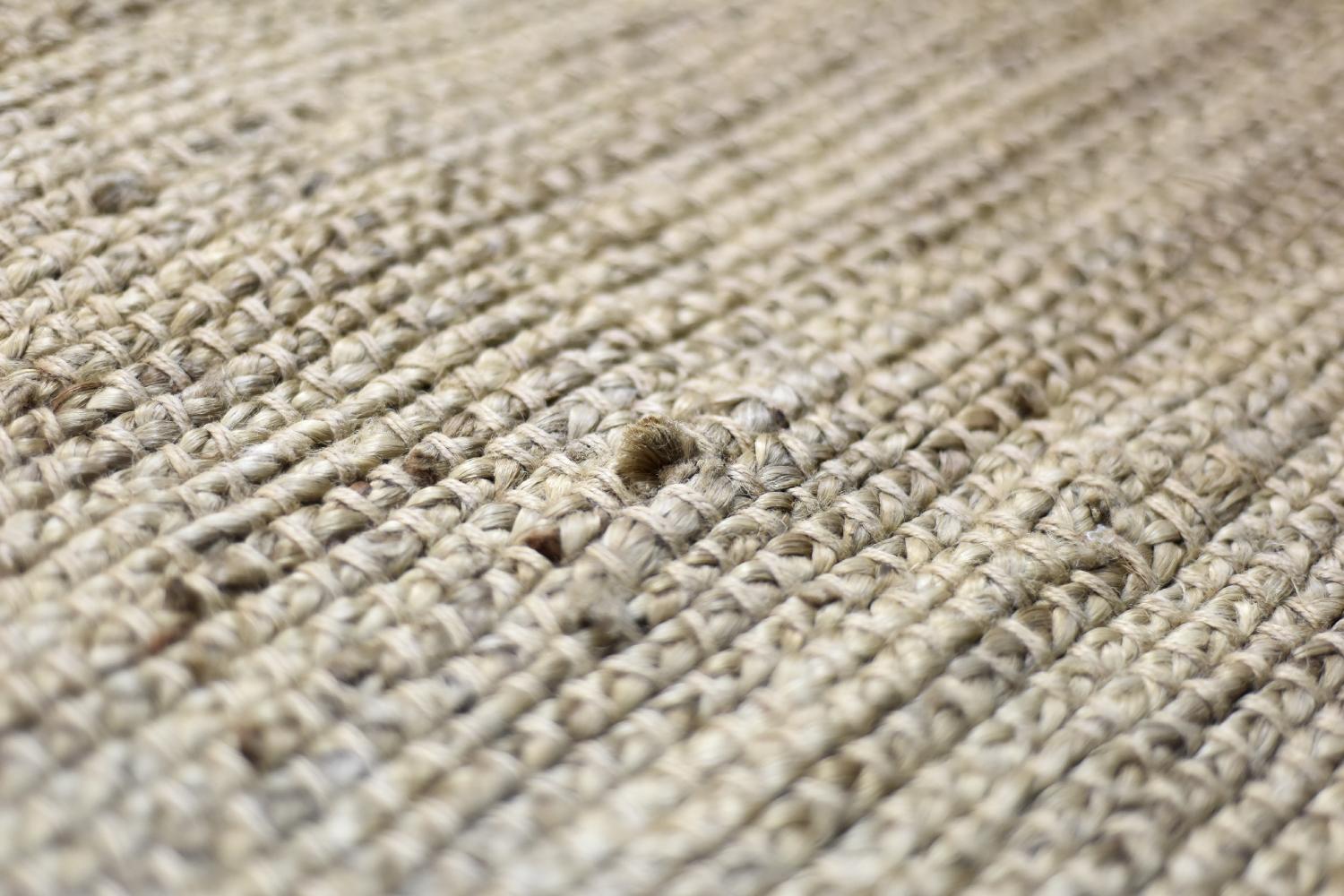 Alfombra India Vintage de Yute Tejido Plano Marrón Natural, Años 70 en venta 4