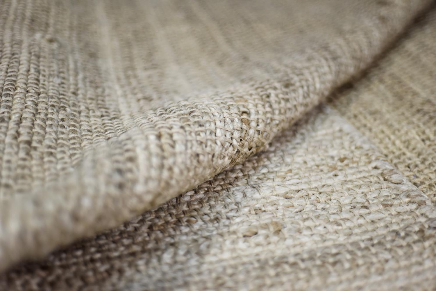 Alfombra India Vintage de Yute Tejido Plano Marrón Natural, Años 70 en venta 10