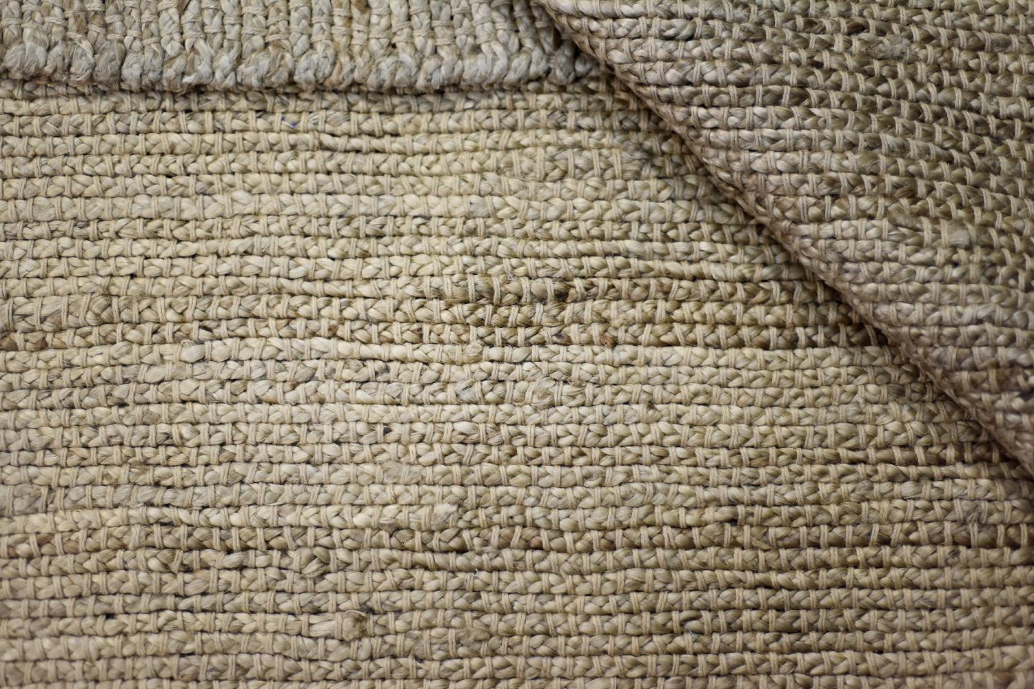 Alfombra India Vintage de Yute Tejido Plano Marrón Natural, Años 70 en venta 11