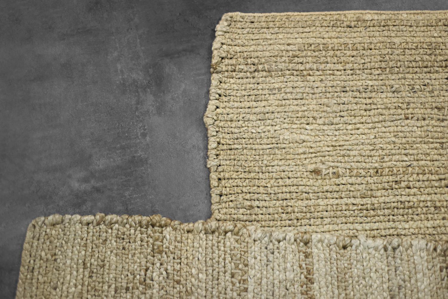 Alfombra India Vintage de Yute Tejido Plano Marrón Natural, Años 70 Tejido a mano en venta