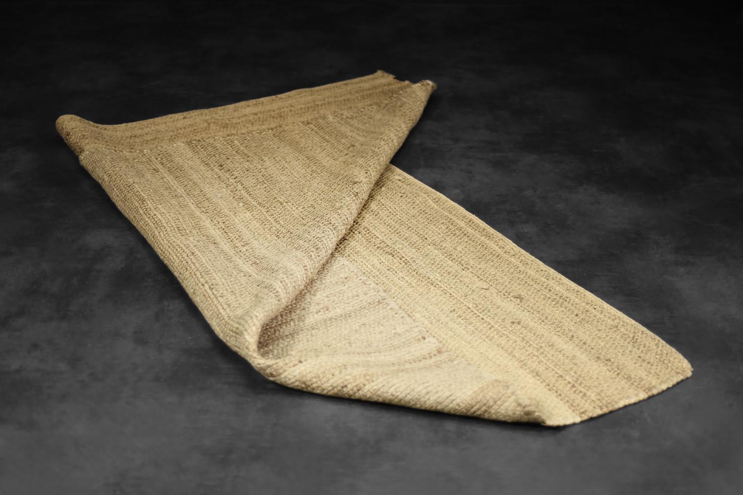 Alfombra India Vintage de Yute Tejido Plano Marrón Natural, Años 70 finales del siglo XX en venta