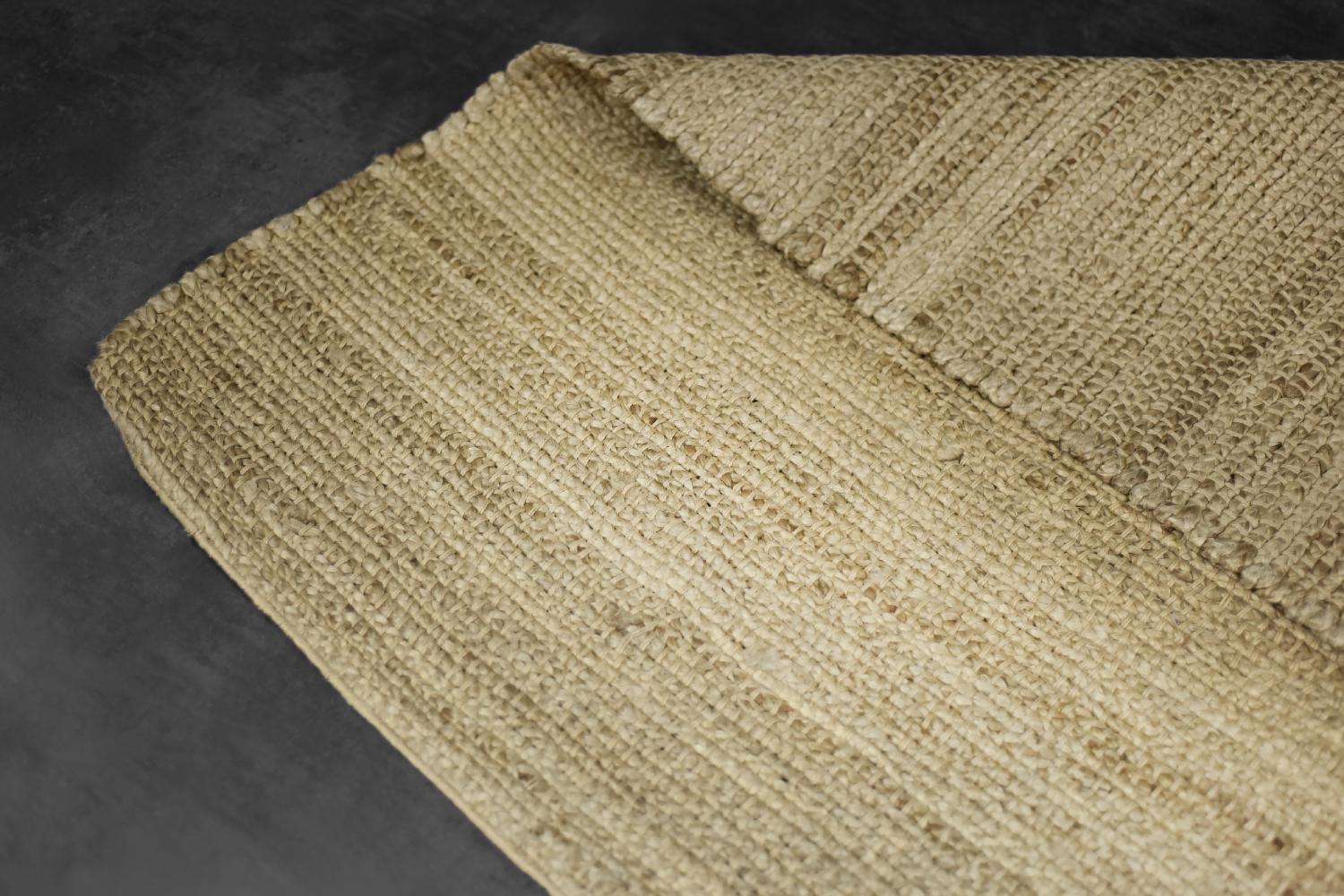 Alfombra India Vintage de Yute Tejido Plano Marrón Natural, Años 70 en venta 2