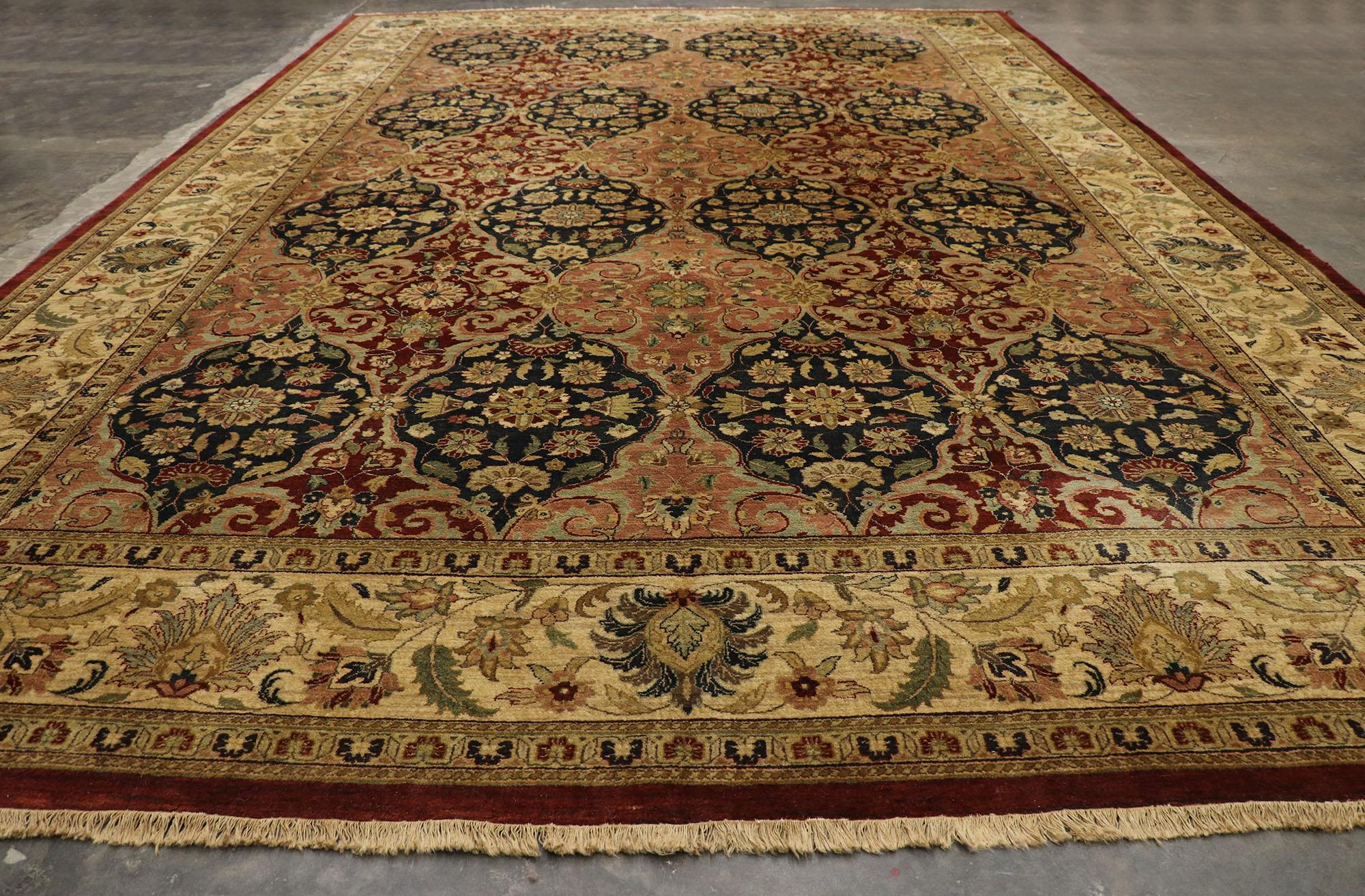 20th Century Vintage Indian Palace Rug with Old World Baroque Style For Sale