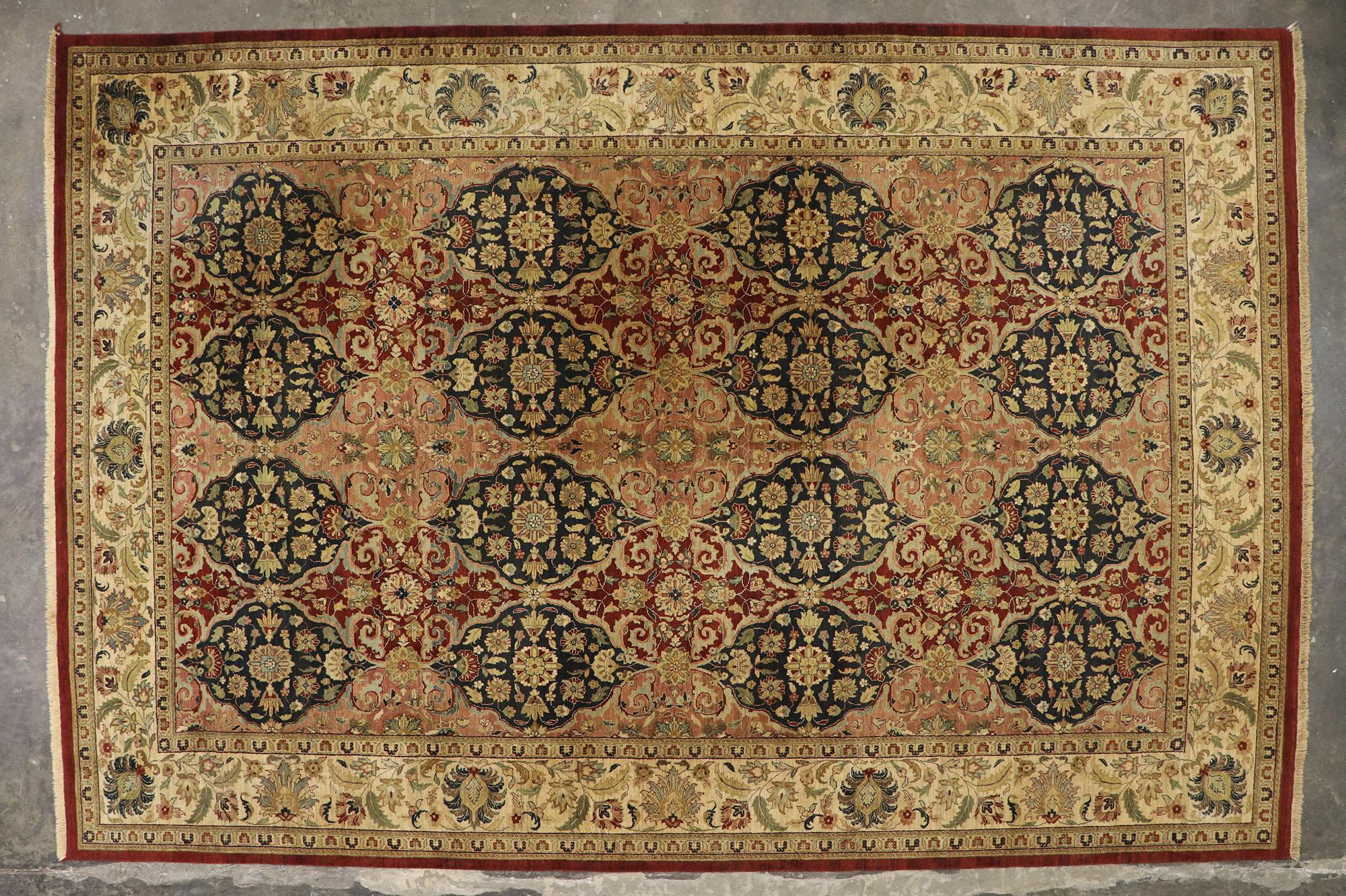 Wool Vintage Indian Palace Rug with Old World Baroque Style For Sale