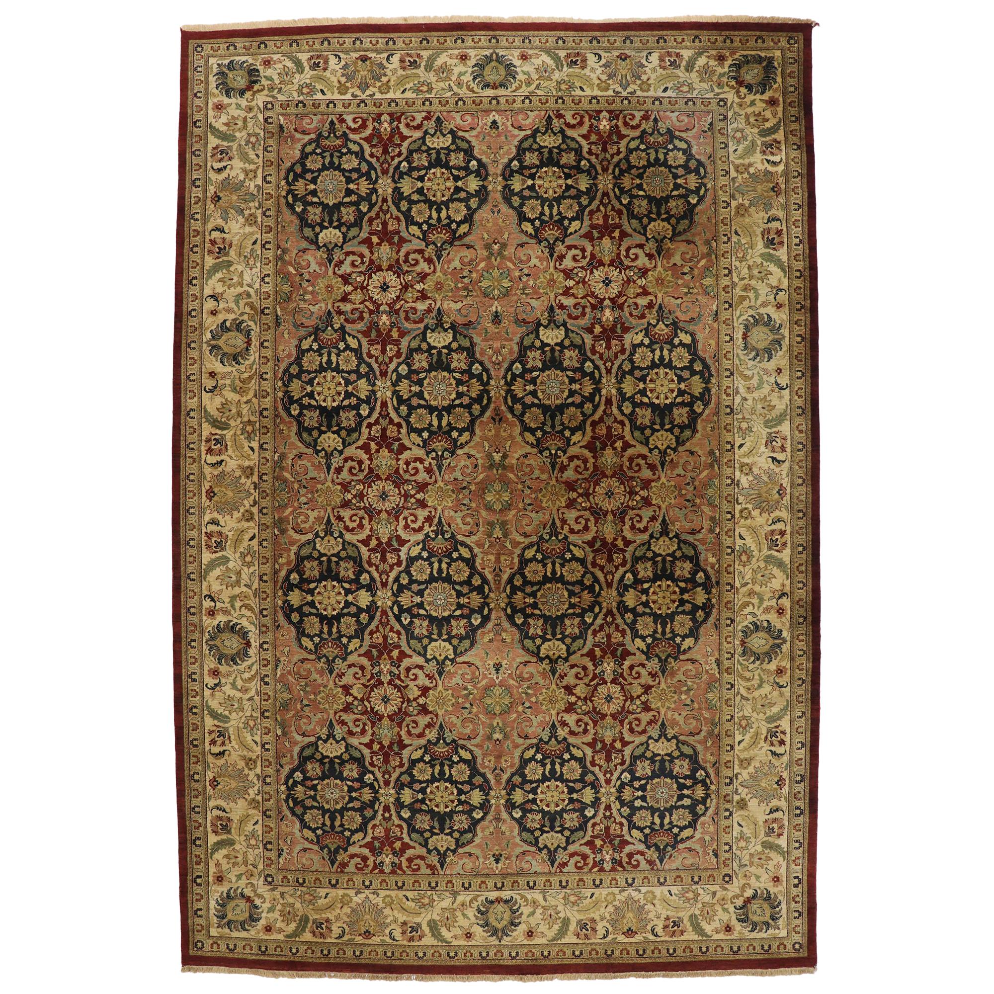 Alfombra palaciega india vintage de estilo barroco del viejo mundo