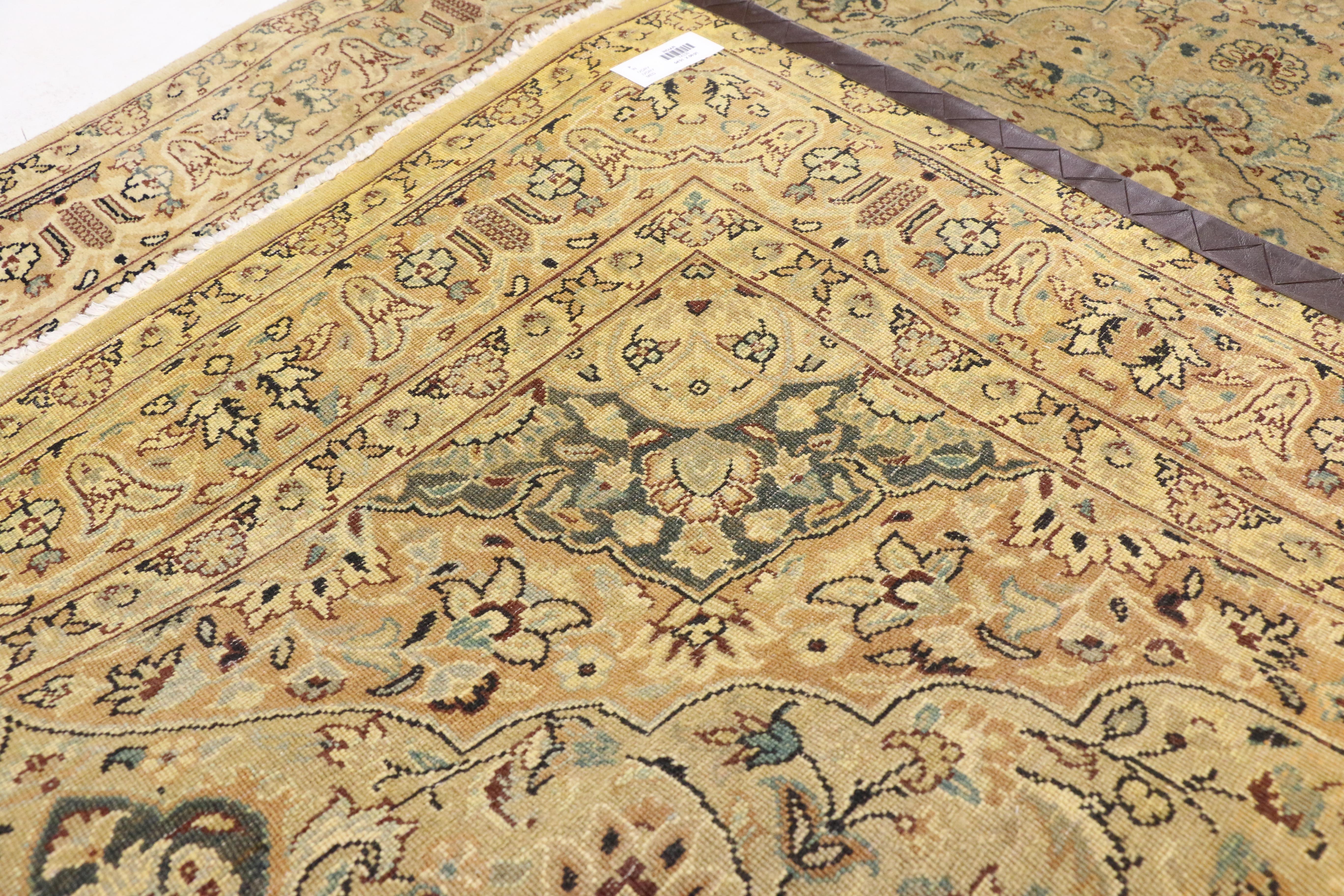 Hand-Knotted Vintage Indian Persian Design Accent Rug with Traditional Modern Style For Sale